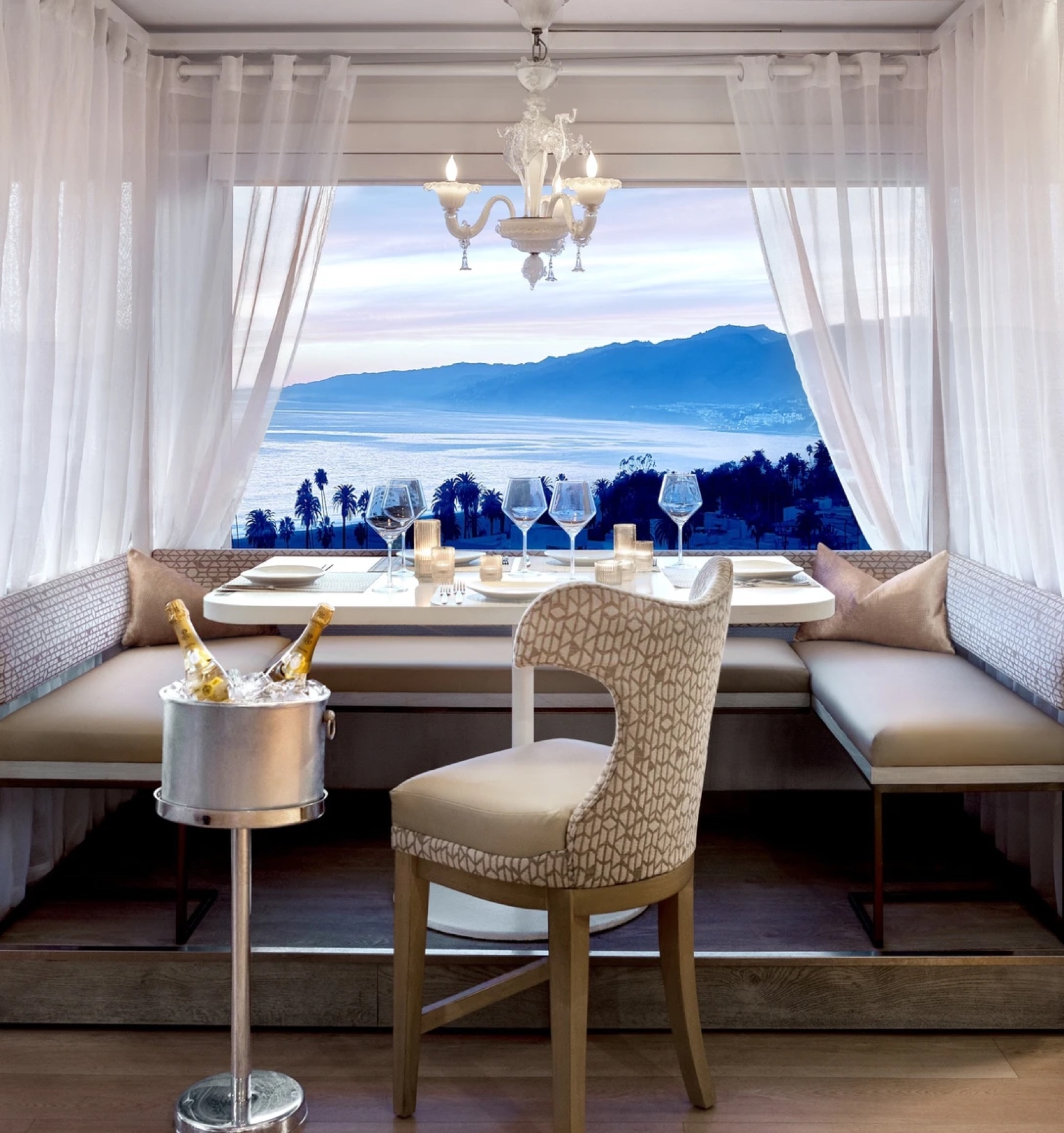 Cabana dining at The Penthouse at Huntley Santa Monica Beach